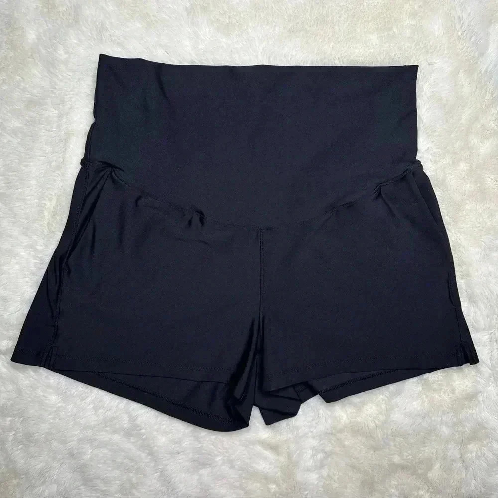 Old Navy Active Powersoft Yoga Shorts Black Pockets High Waist Size Medium